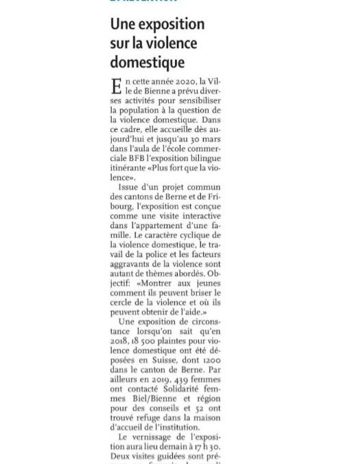 Une exposition sur la violence domestique